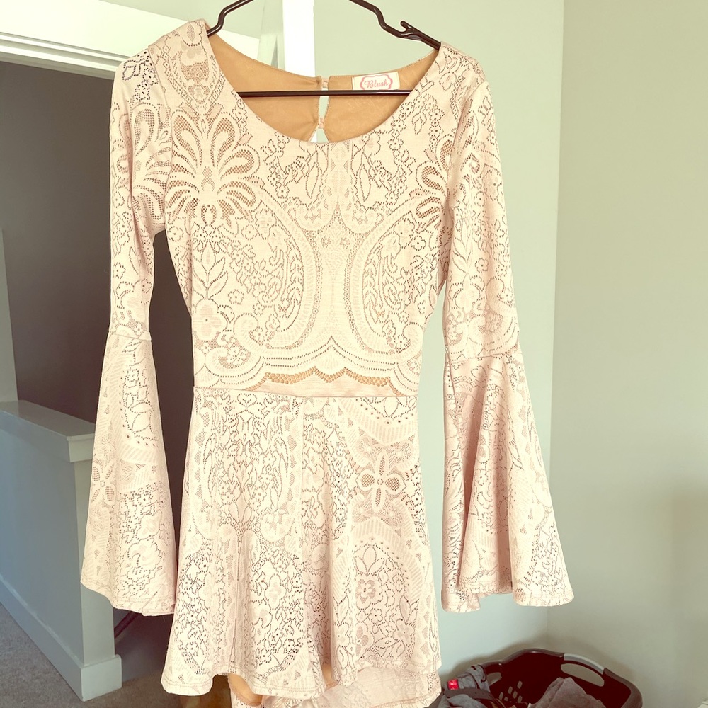 Nude/pale pink long-sleeved romper - NEVER WORN!